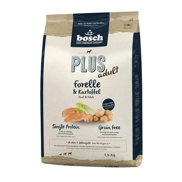 Bosch PLUS Hunde-Trockenfutter Forelle & Kartoffel 3 Bosch PLUS Hunde-Trockenfutter Forelle & Kartoffel