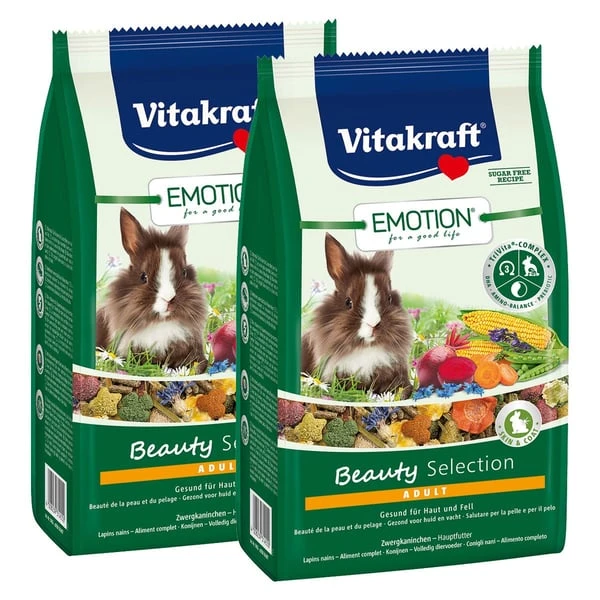 Vitakraft Emotion Beauty Selection Adult Zwergkaninchen 2x1,5kg 3 Vitakraft Emotion Beauty Selection Adult Zwergkaninchen 2x1,5kg