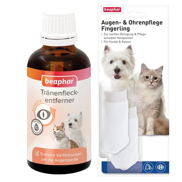 Beaphar Sensitiv Tränenfleckentferner 50ml + Fingerling GRATIS 3 Beaphar Sensitiv Tränenfleckentferner 50ml + Fingerling GRATIS