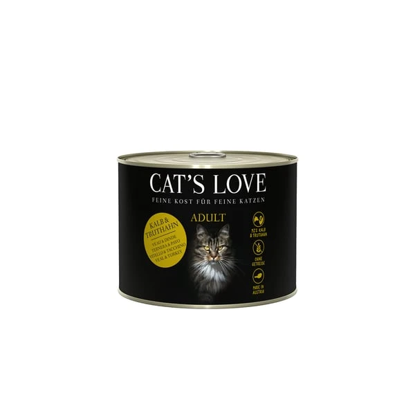 Cat's Love Nassfutter Kalb Und Truthahn Mit Katzenminze Und Leinöl 3 Cat's Love Nassfutter Kalb Und Truthahn Mit Katzenminze Und Leinöl