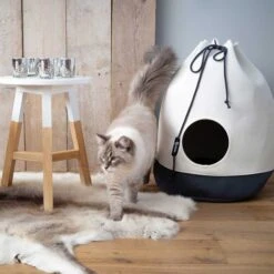 District 70 Katzenhöhle Casa -Haustierprodukte district 70 katzenhohle casa weiss grau 4