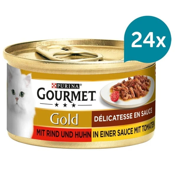 GOURMET Gold Délicatesse En Sauce Mit Rind Und Huhn 3 GOURMET Gold Délicatesse En Sauce Mit Rind Und Huhn