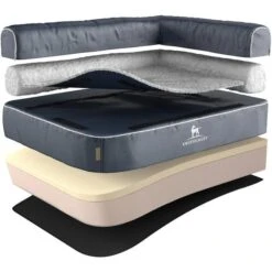 Knuffelwuff Orthopädisches Eck Hundebett Arizona Grau, Lehne Rechts -Haustierprodukte knuffelwuff arizona grau 2