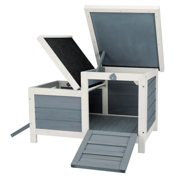 Trixie Natura Kleintierhaus Mit 2 Eingängen - Grau/weiß 4 Trixie Natura Kleintierhaus Mit 2 Eingängen - Grau/weiß – Bild 2