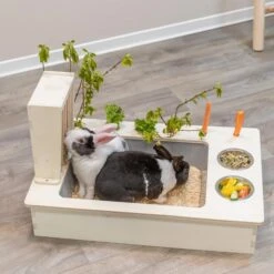 Trixie Futterstation Mit Näpfen Und Heuraufe Holz 11 Trixie Futterstation Mit Näpfen Und Heuraufe Holz -Haustierprodukte trixie futterstation holz 5