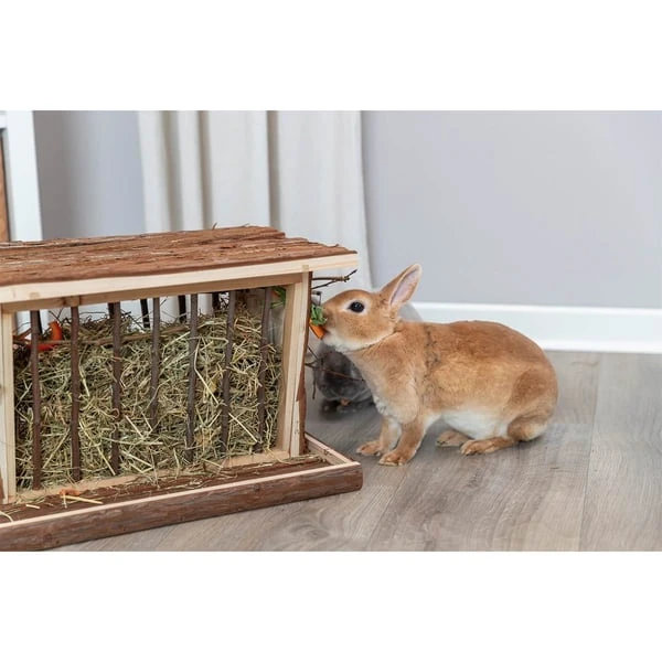 Trixie Heuraufe Mit Dach Aus Rindenholz XL 7 Trixie Heuraufe Mit Dach Aus Rindenholz XL – Bild 5