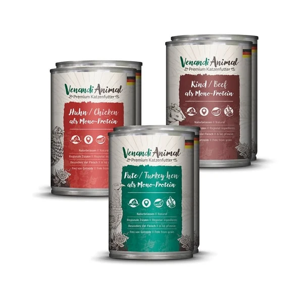 Venandi Animal - Probierpaket I Huhn, Pute, Rind 3 Venandi Animal - Probierpaket I Huhn, Pute, Rind
