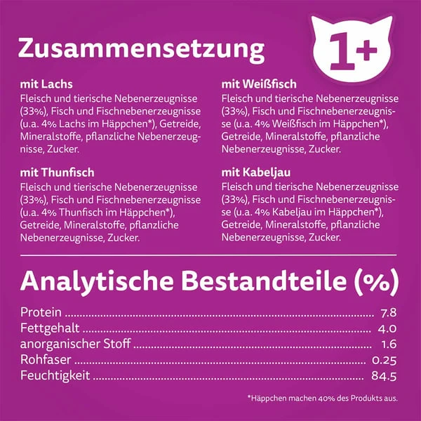 Whiskas Multipack 1+ Fisch Auswahl Gelee 80x85g 6 Whiskas Multipack 1+ Fisch Auswahl Gelee 80x85g – Bild 4