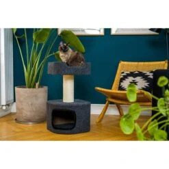 ZooRoyal Kratzbaum Alva 75cm Filz Anthrazit -Haustierprodukte zooroyal kratzbaum alva 6