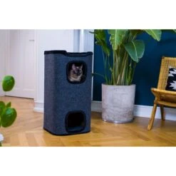 ZooRoyal Premium Kratztonne Jori 78cm Filz Anthrazit -Haustierprodukte zooroyal kratztonne jori 4