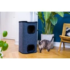 ZooRoyal Premium Kratztonne Jori 78cm Filz Anthrazit -Haustierprodukte zooroyal kratztonne jori 5